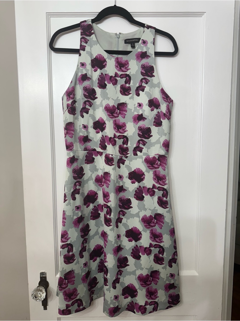Banana Republic Purple Poppy Floral Fit & Flare Dress 10